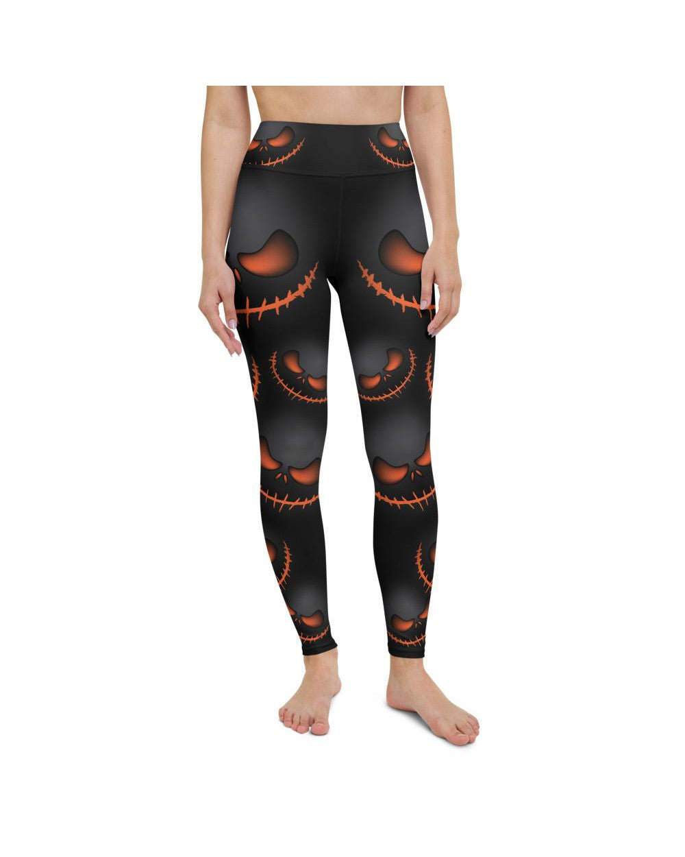 Halloween Evil Pumpkin Grin Yoga Pants Gearbunch