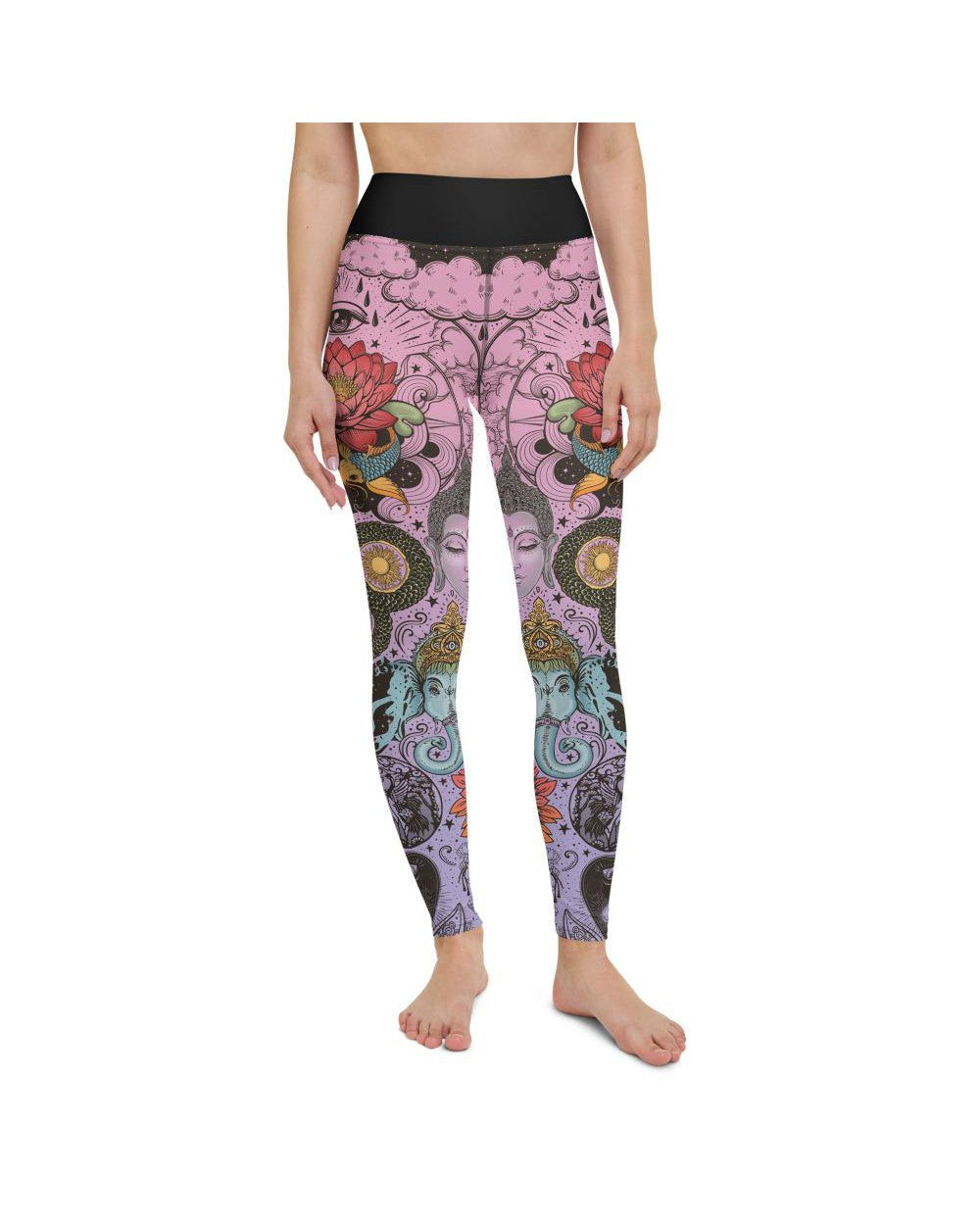 Pink Tattooed Lotus Yoga Pants | GearBunch