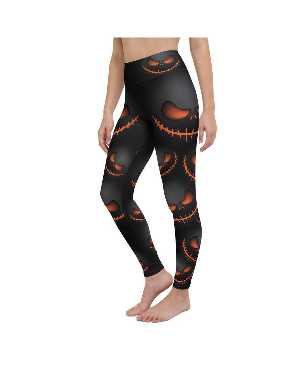 Halloween Evil Pumpkin Grin Yoga Pants Gearbunch