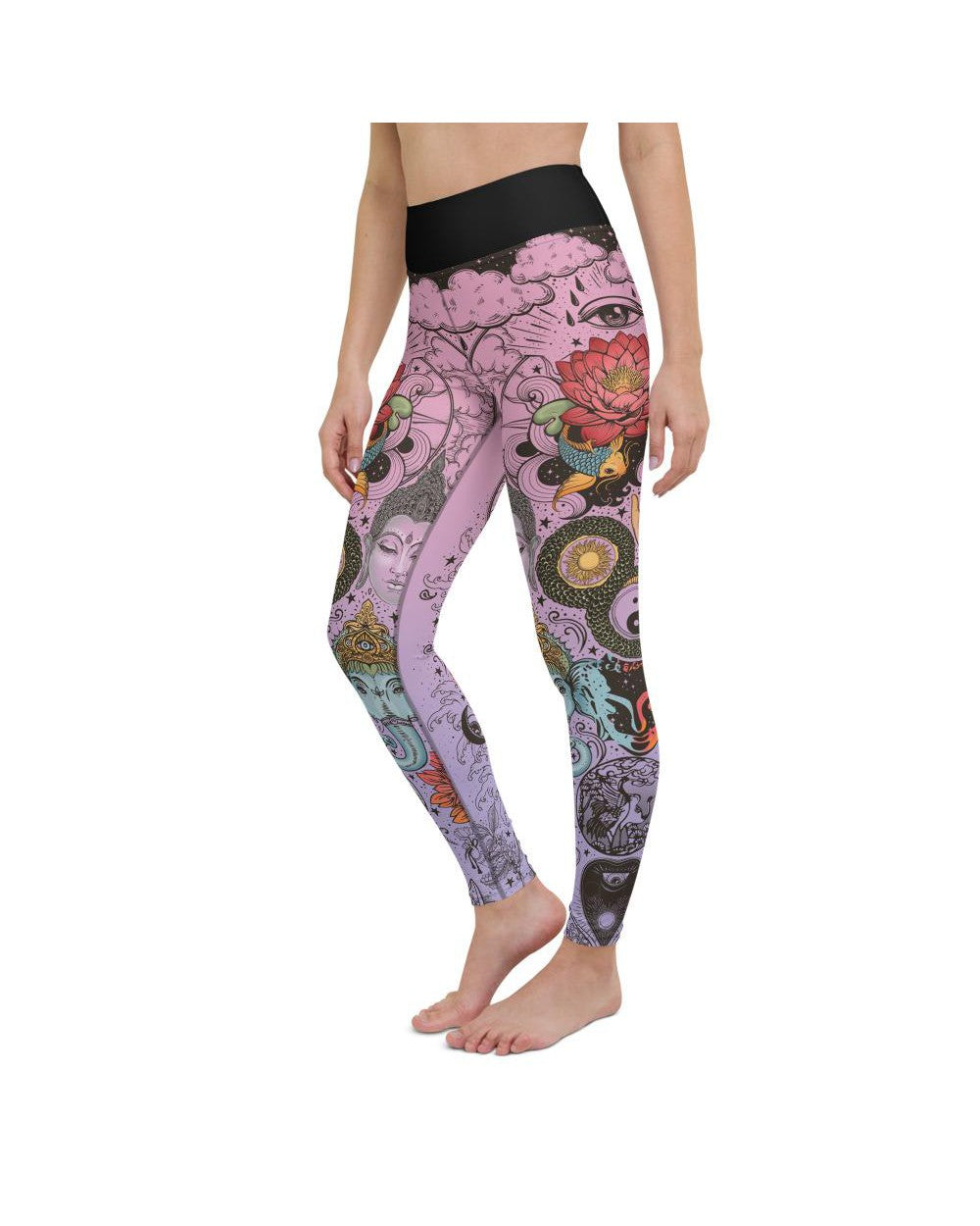 Pink Tattooed Lotus Yoga Pants Gearbunch