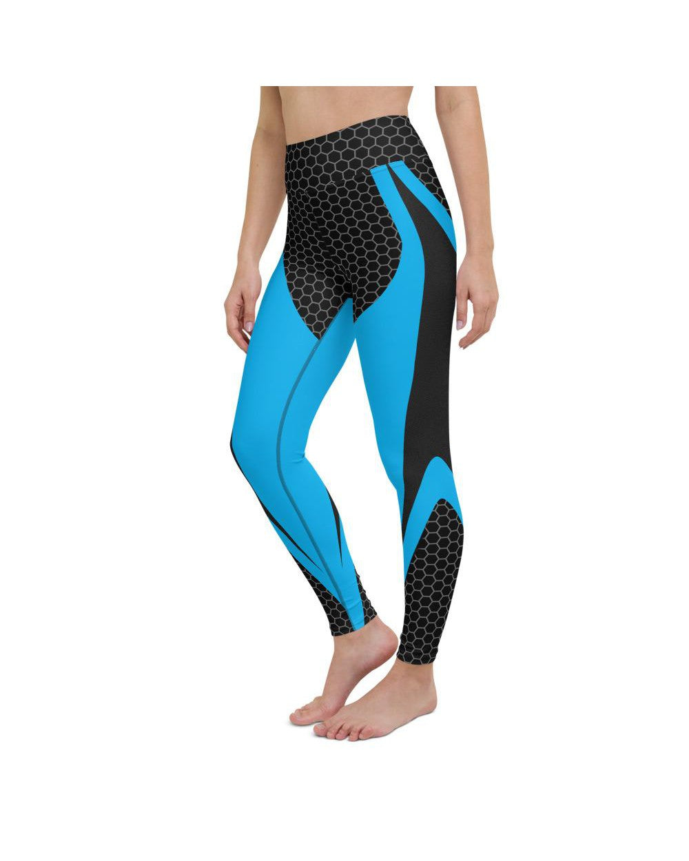 Blue Honeycomb Carbon Yoga Pants Gearbunch