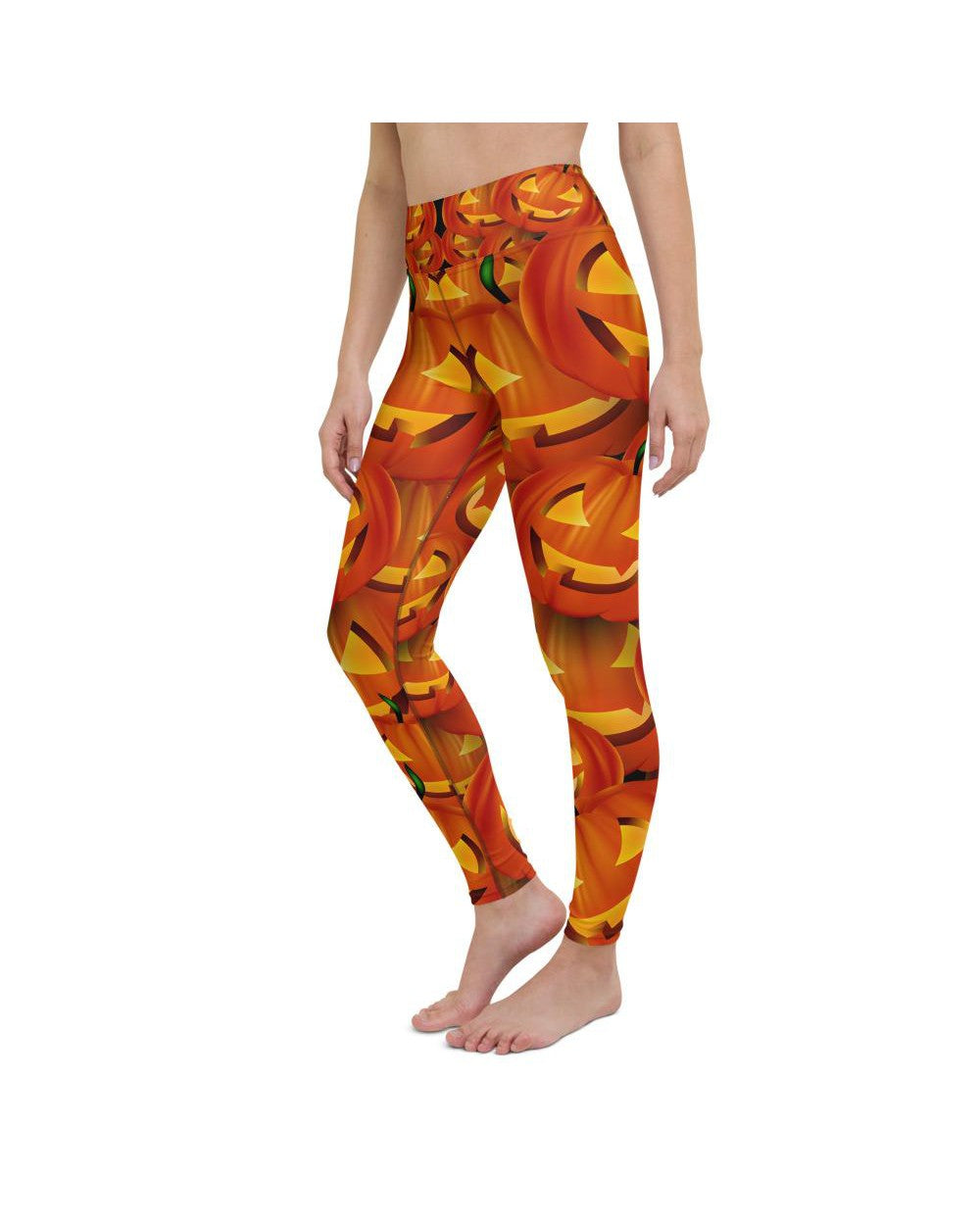 Womens Workout Yoga Pants Halloween Pumpkin Orange | Gearbunch.com