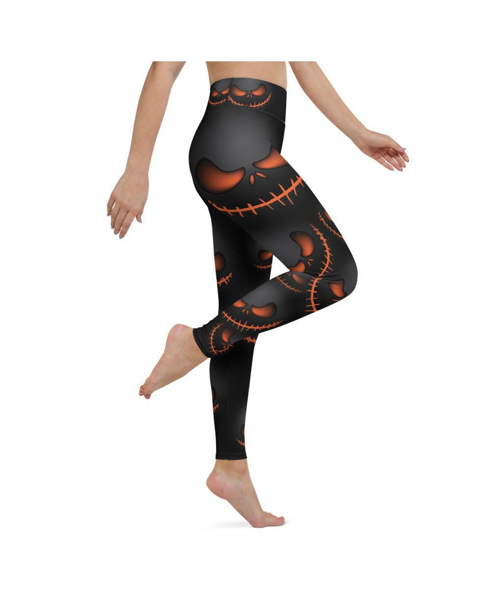 Halloween Evil Pumpkin Grin Yoga Pants Gearbunch