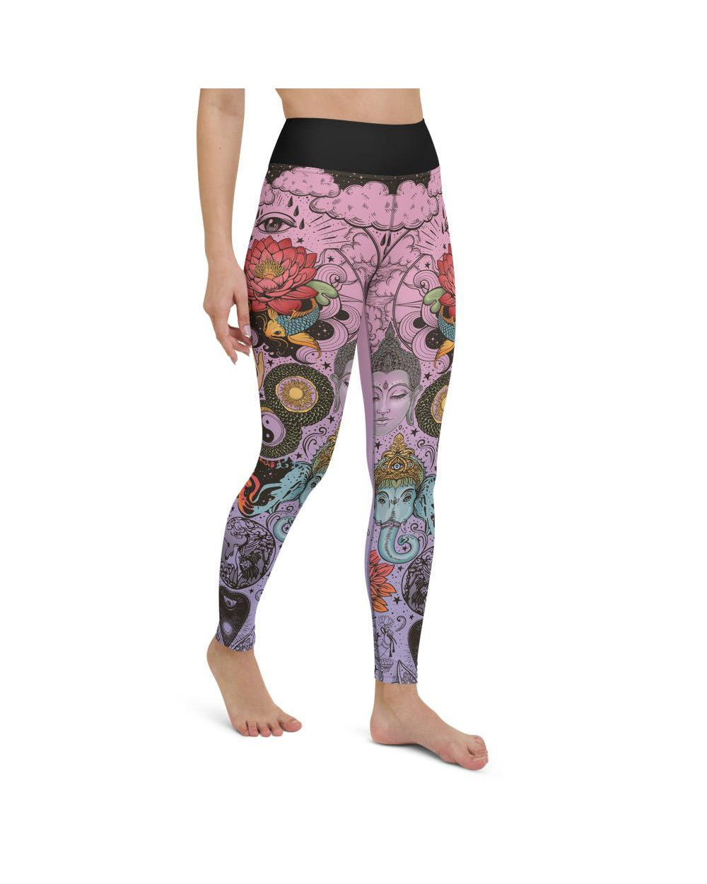 Pink Tattooed Lotus Yoga Pants | GearBunch