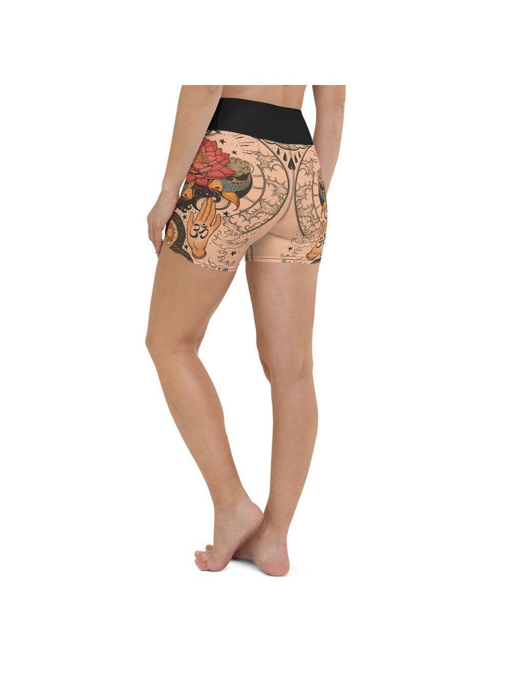 Tattooed Lotus Yoga Shorts Gearbunch