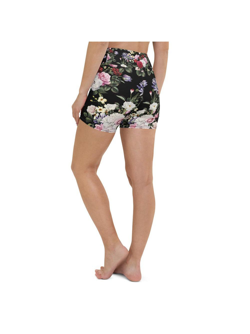 Colorful Roses Yoga Shorts | GearBunch