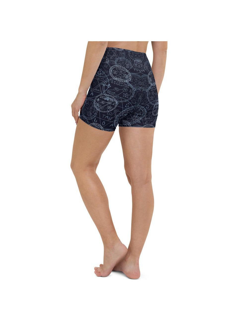 Womens Yoga Shorts Witchcraft Blue/White/Navy | Gearbunch.com