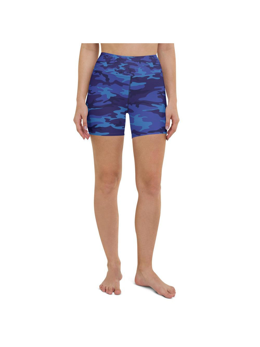 Blue Camo Yoga Shorts Gearbunch