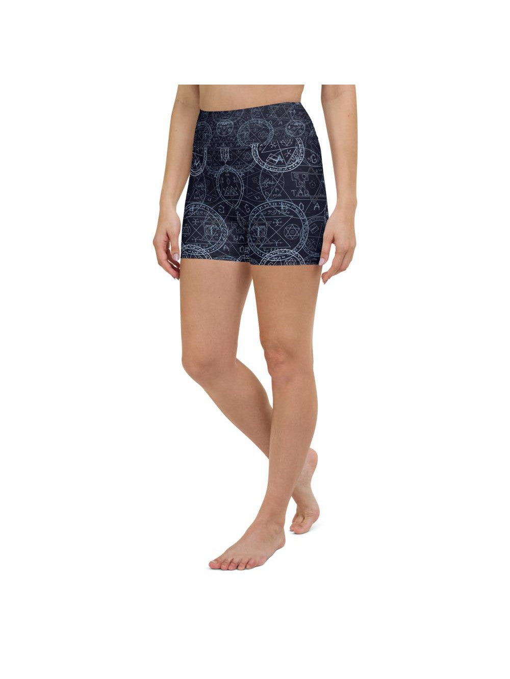 Womens Yoga Shorts Witchcraft Blue/White/Navy | Gearbunch.com