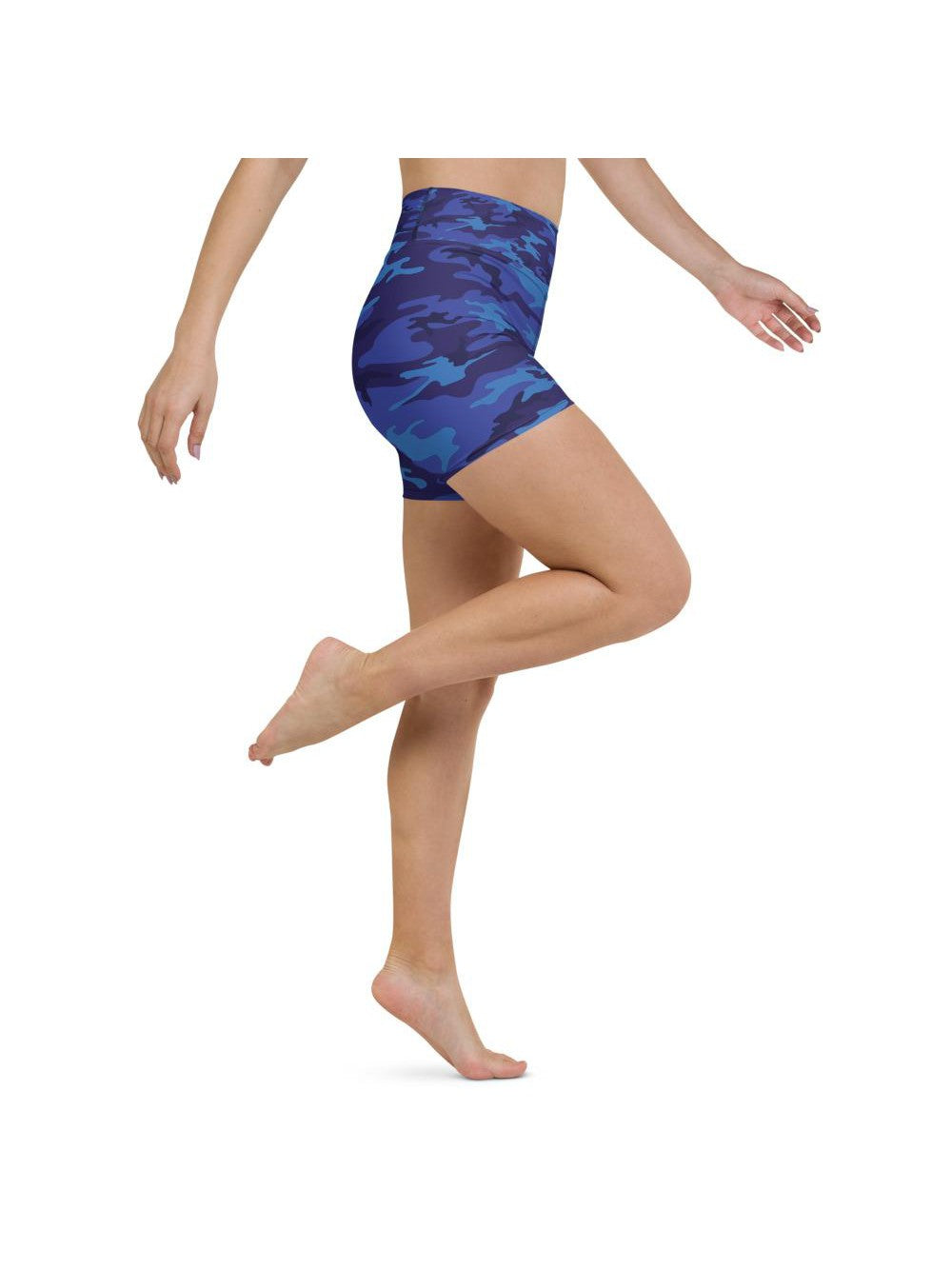 Blue Camo Yoga Shorts Gearbunch