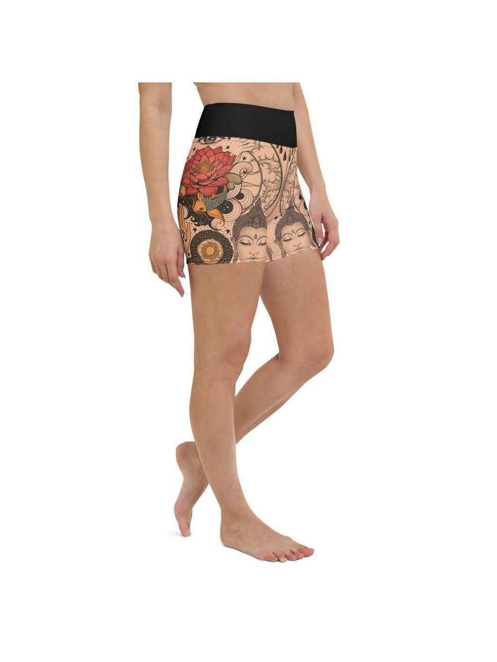 Tattooed Lotus Yoga Shorts Gearbunch