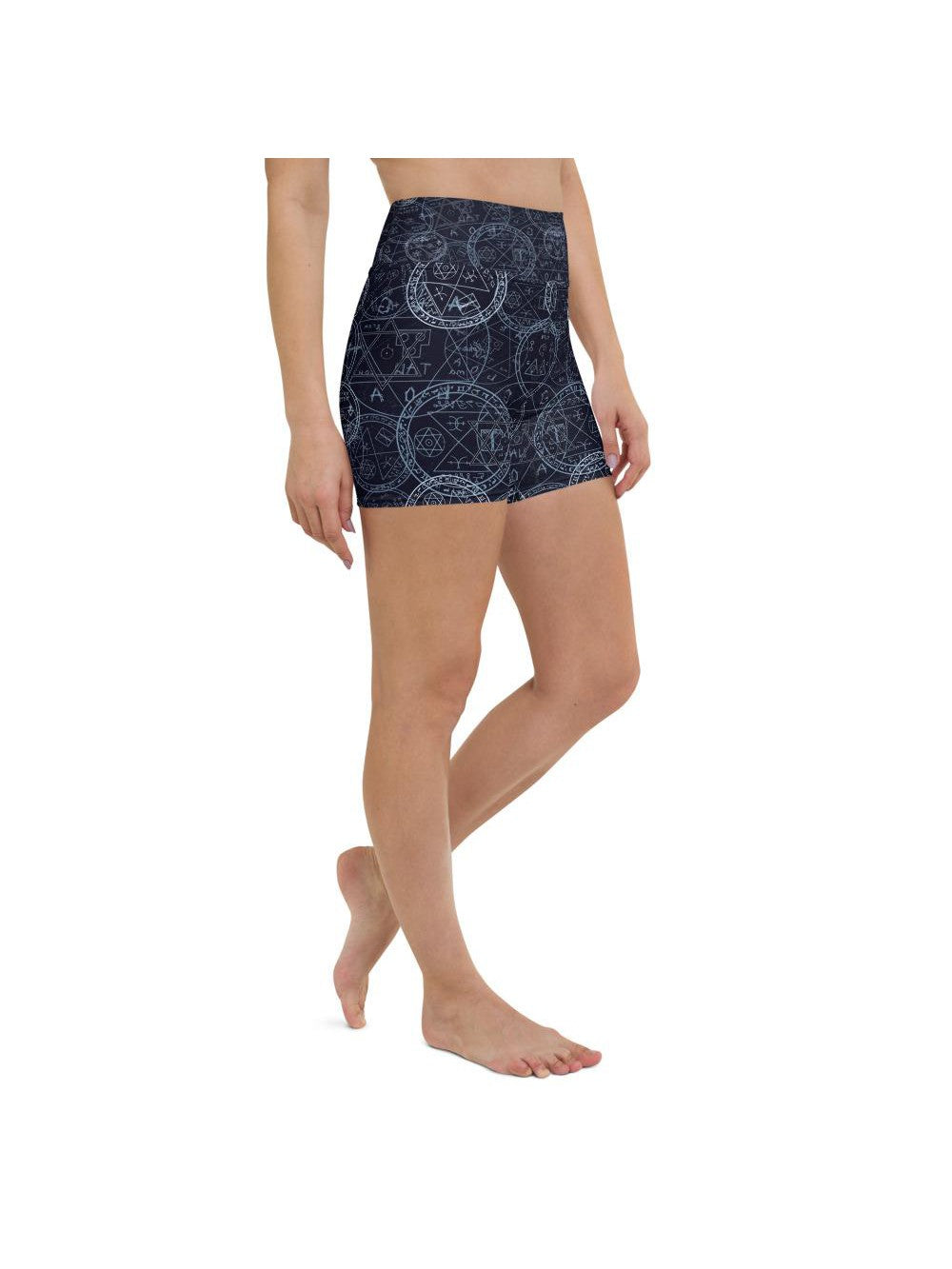 Womens Yoga Shorts Witchcraft Blue/White/Navy | Gearbunch.com