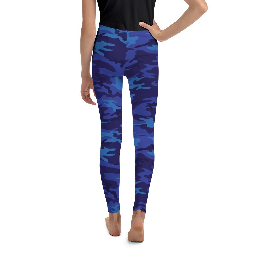 Blue Camo Youth Leggings Gearbunch