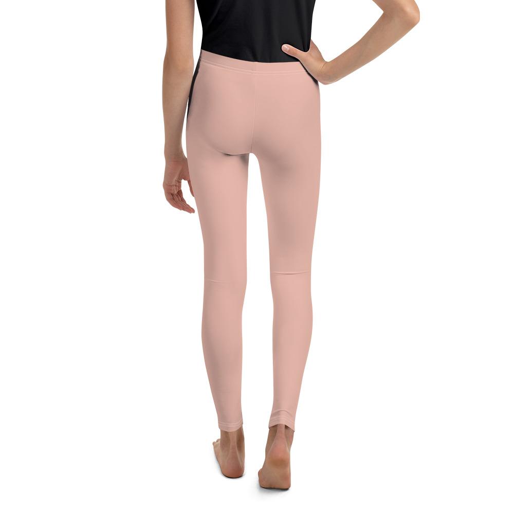 Youth Solid Nude Youth Leggings Pink/Beige | Gearbunch.com