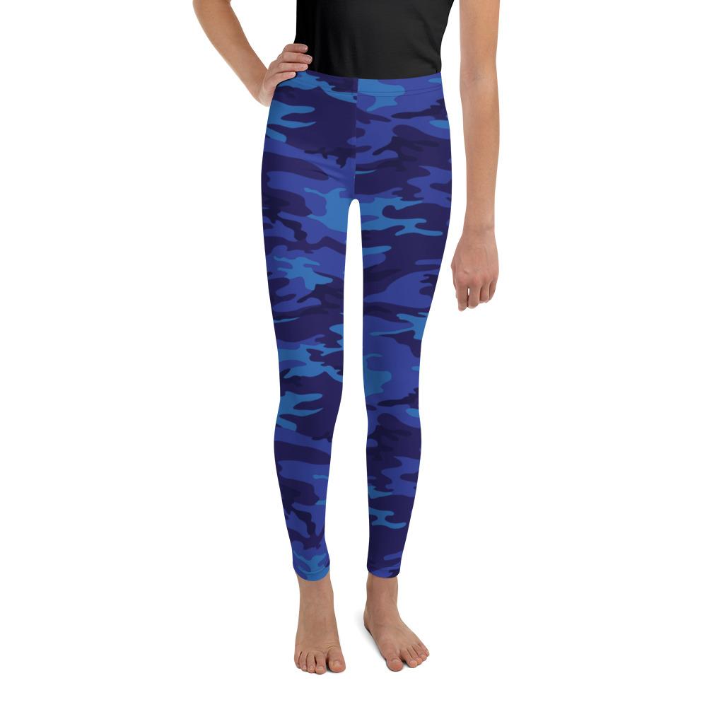Blue Camo Youth Leggings Gearbunch