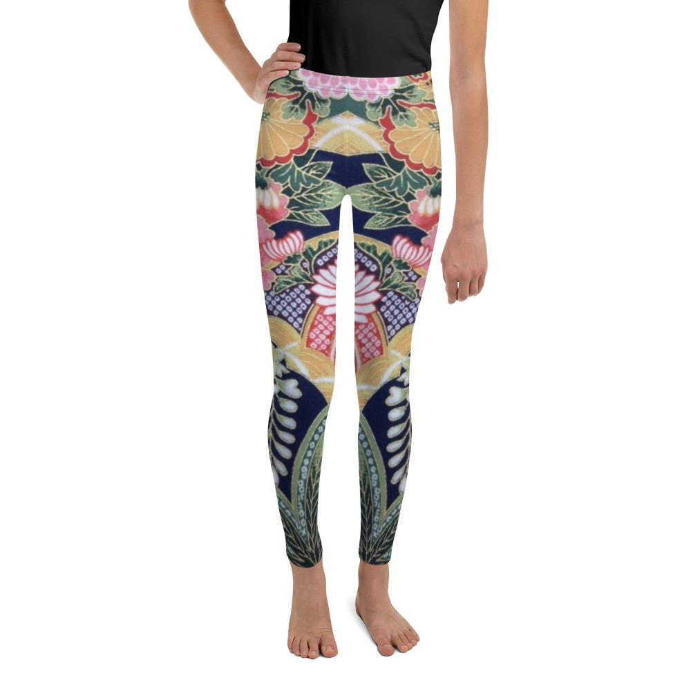 Oriental Floral Youth Leggings | GearBunch