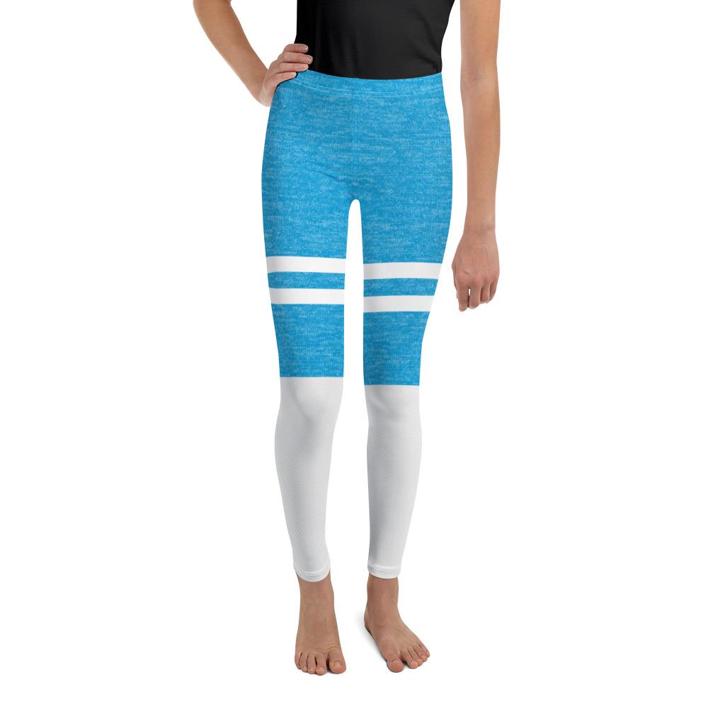 Blue and White Infinity Youth Leggings Gearbunch