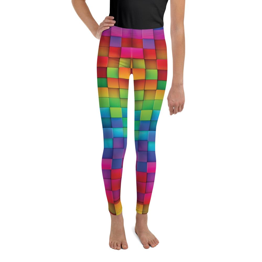 Rainbow Blocks Youth Leggings | GearBunch