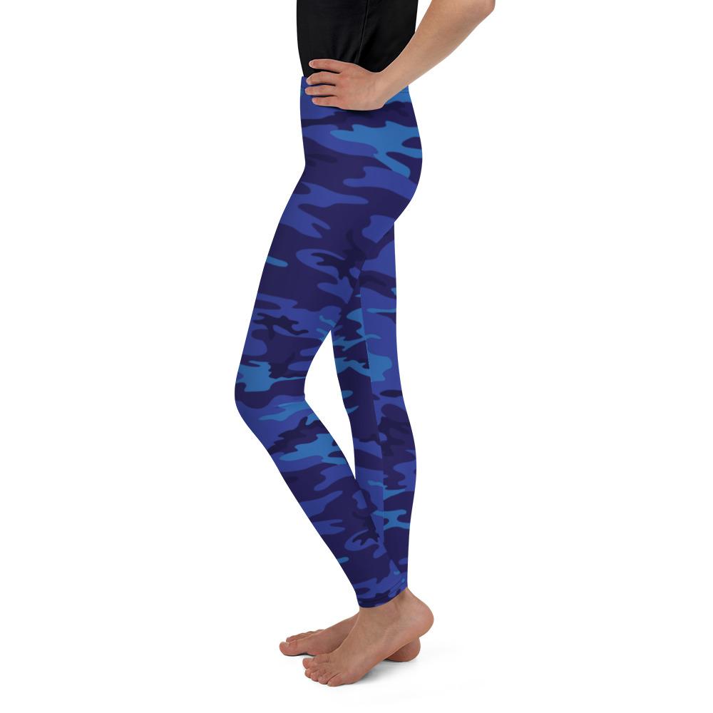 Blue Camo Youth Leggings Gearbunch