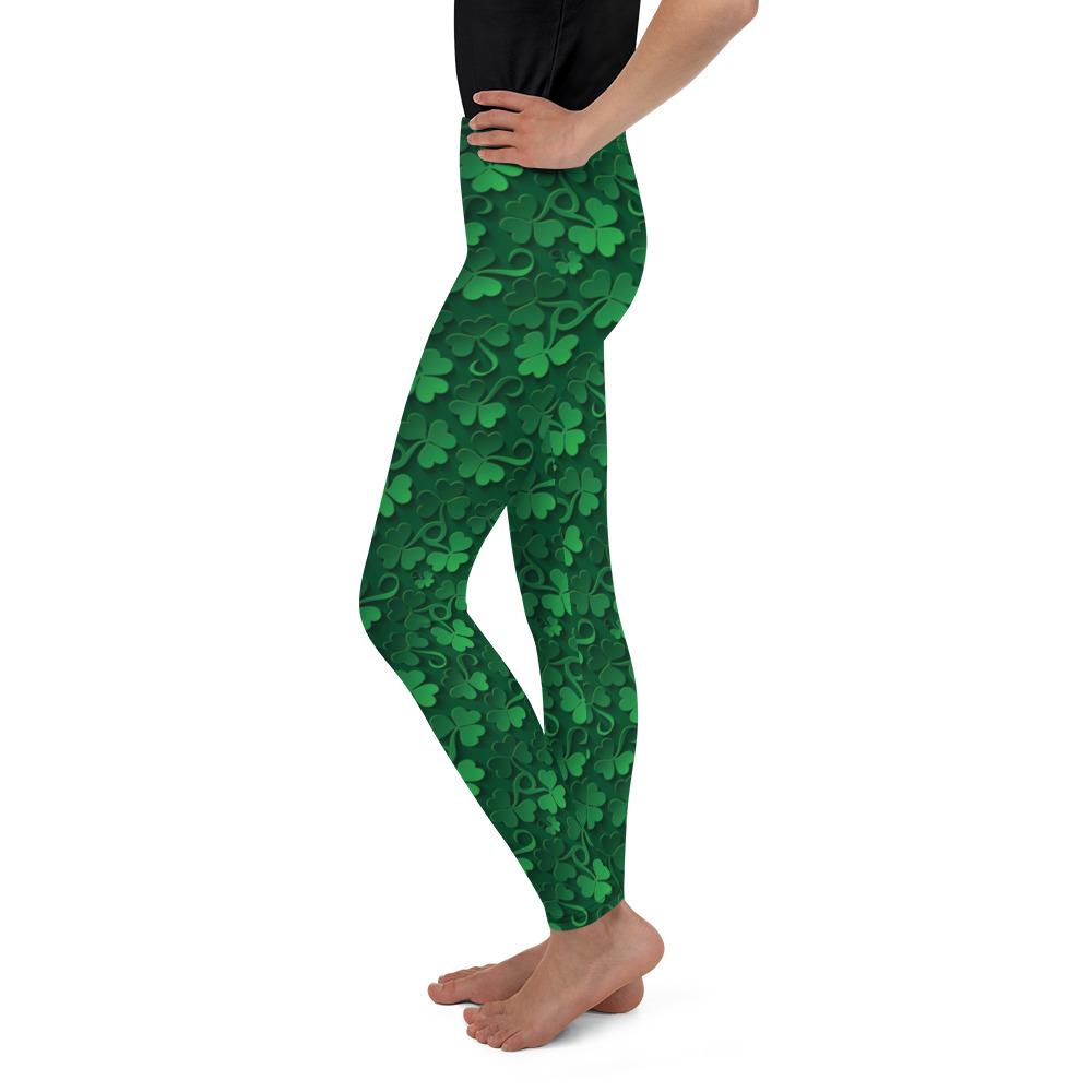 Irish 3D Shamrocks Youth Leggings Gearbunch