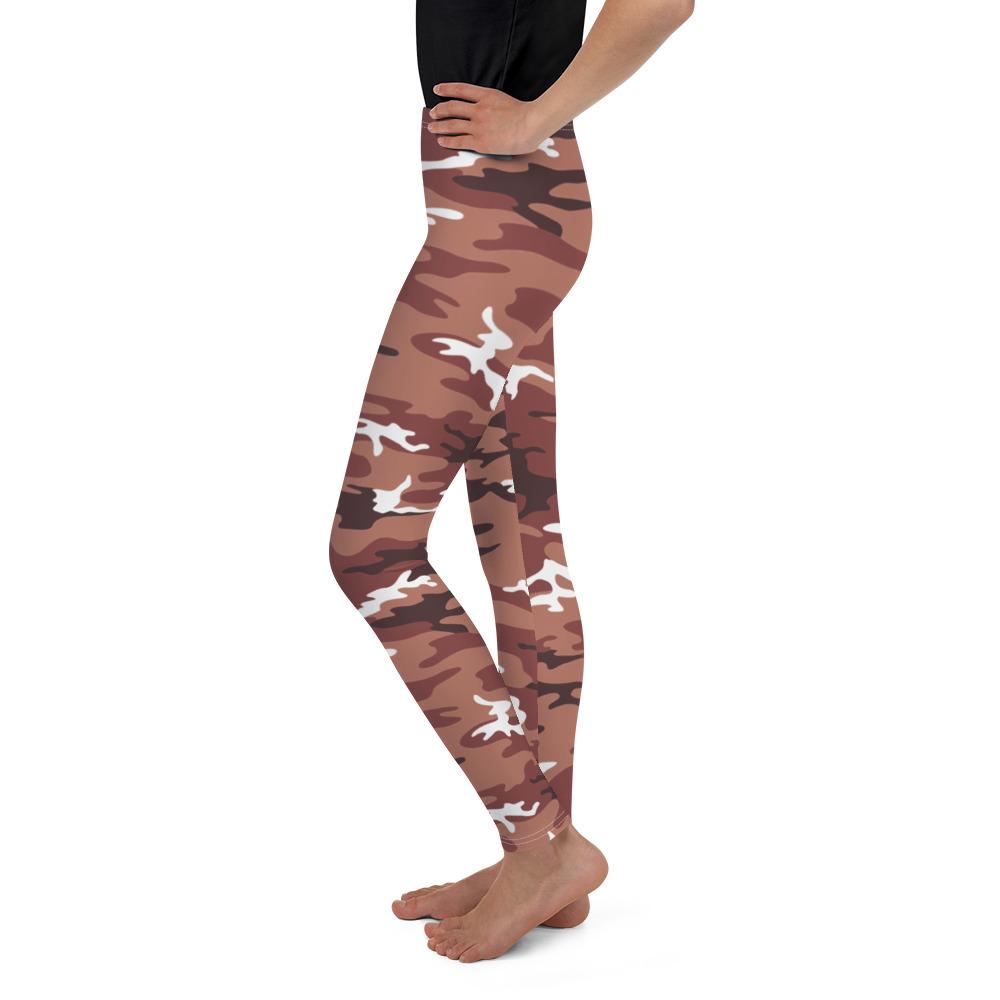 Youth Brown Camo Leggings Brown/white | Gearbunch.com