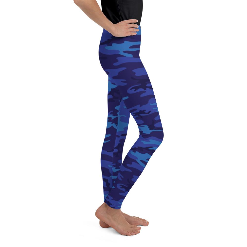 Blue Camo Youth Leggings Gearbunch