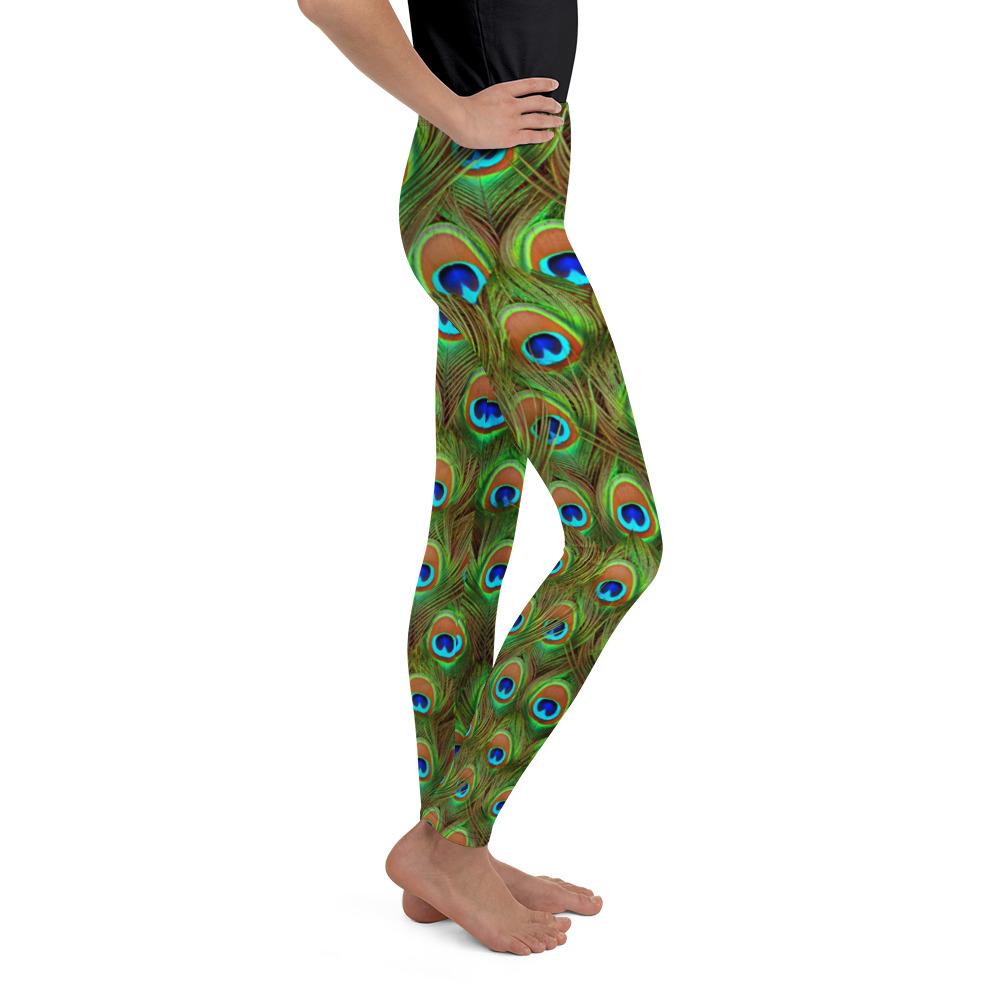 Peacock Feathered Youth Leggings Gearbunch