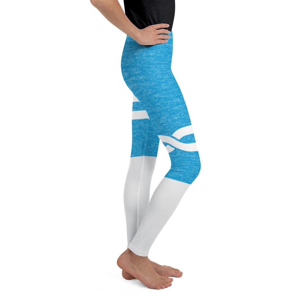Blue and White Infinity Youth Leggings Gearbunch