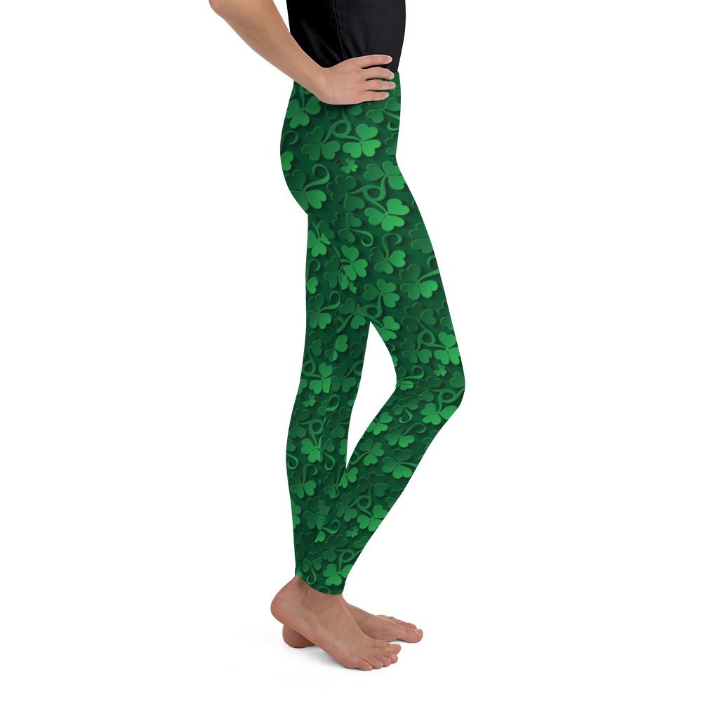 Irish 3D Shamrocks Youth Leggings Gearbunch