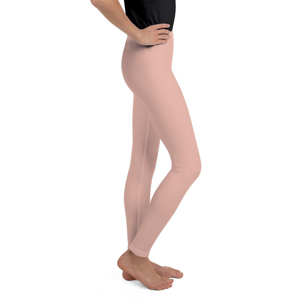 Youth Solid Nude Youth Leggings Pink/Beige | Gearbunch.com