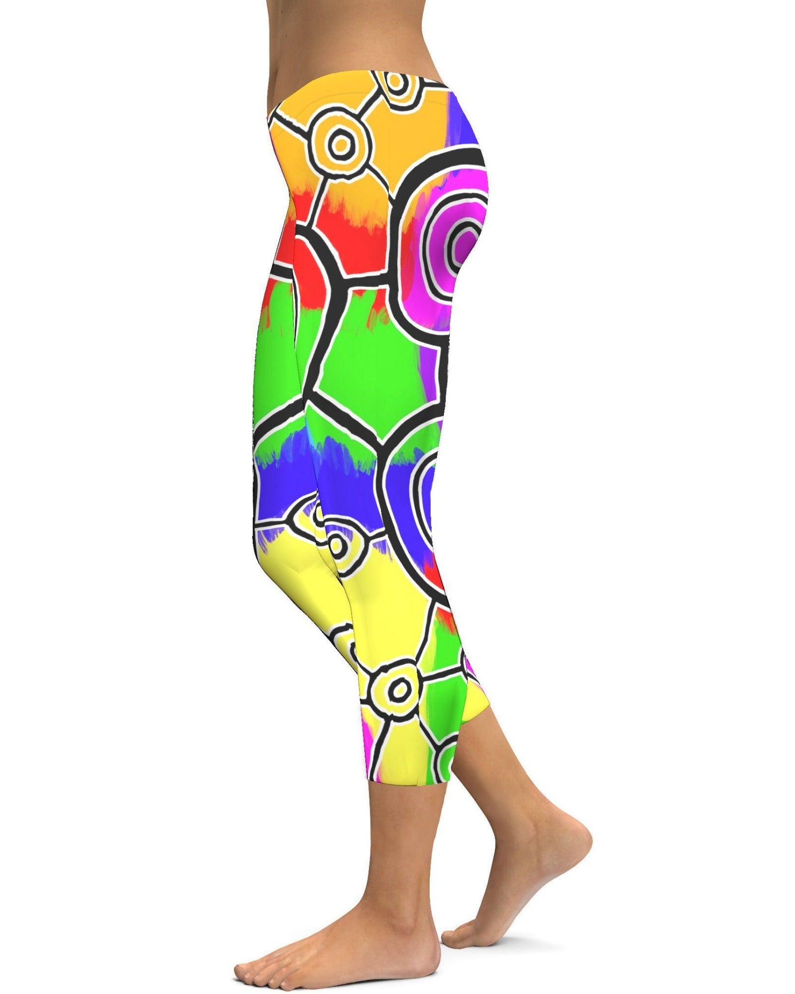 Women's Bright Mob Leggings | 4-Way Stretch, Ultra Soft Cotton | Color: Neon | Size: XS