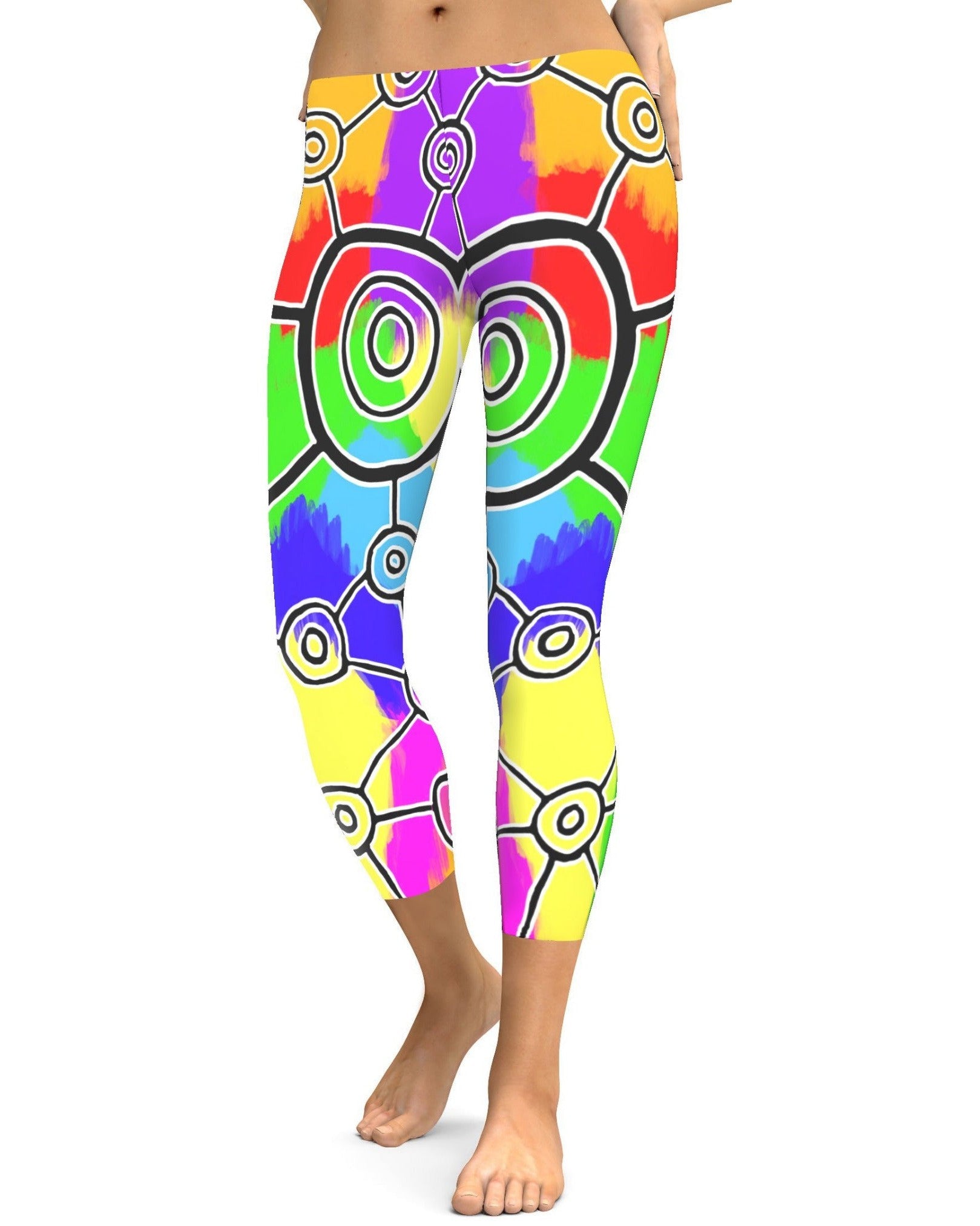 Bright Mob Capris - Gearbunch Leggings