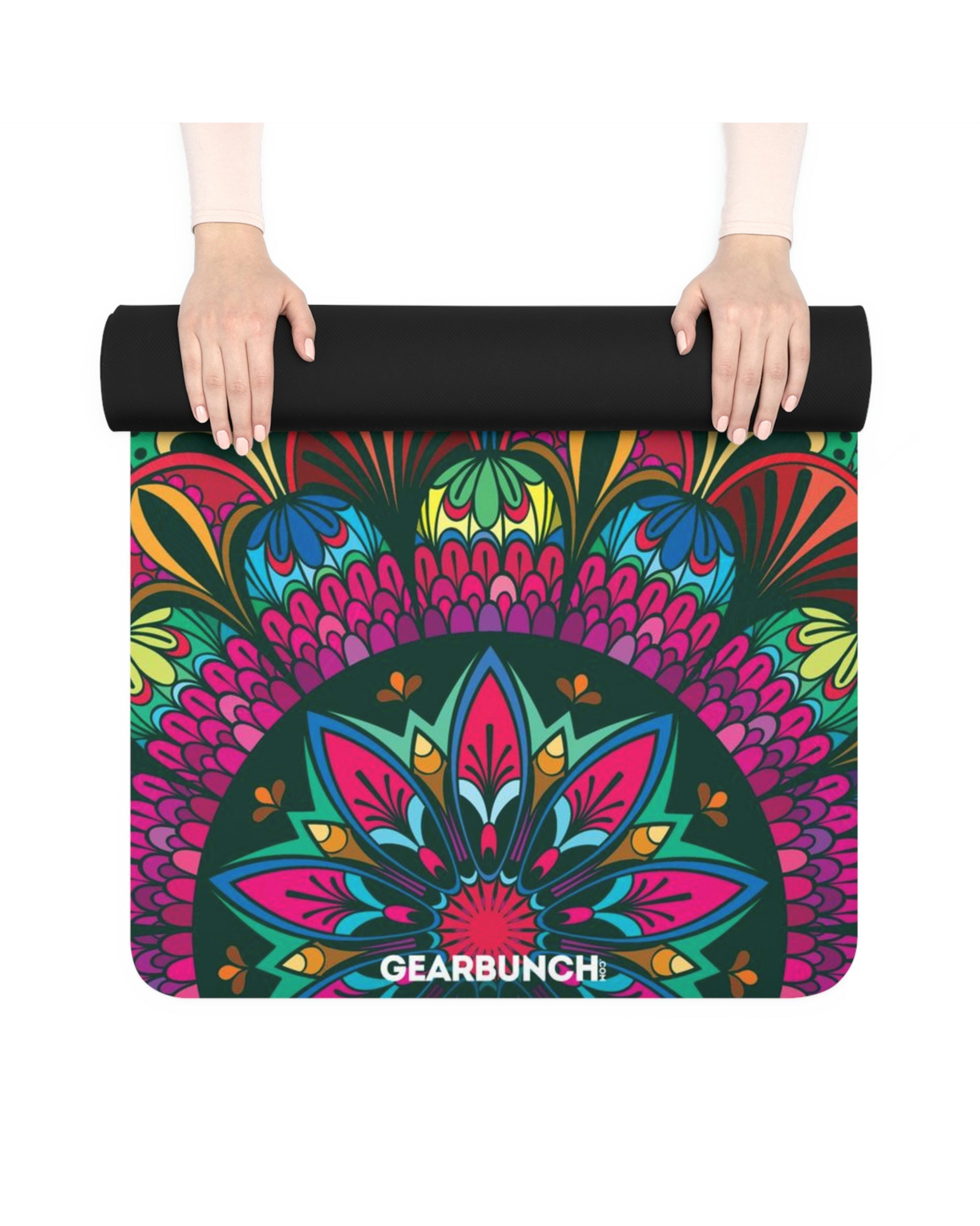 GearBunch Colorful Pink Mandala Yoga Mat