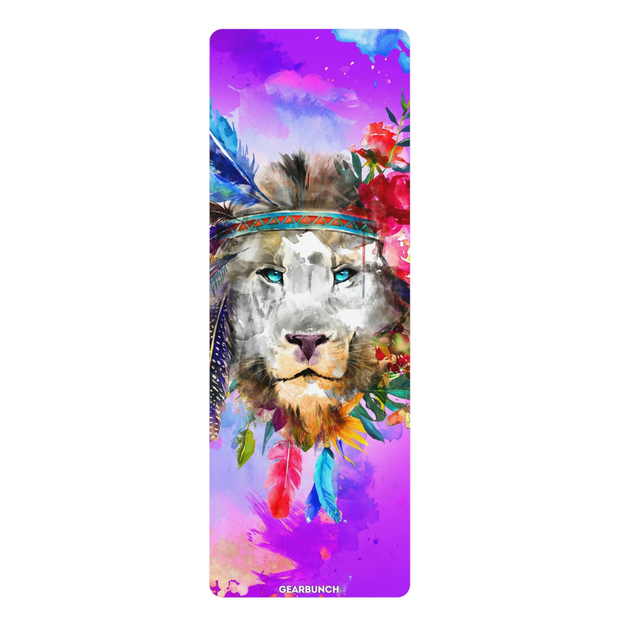 GearBunch Watercolor Colorful Lion Yoga Mat