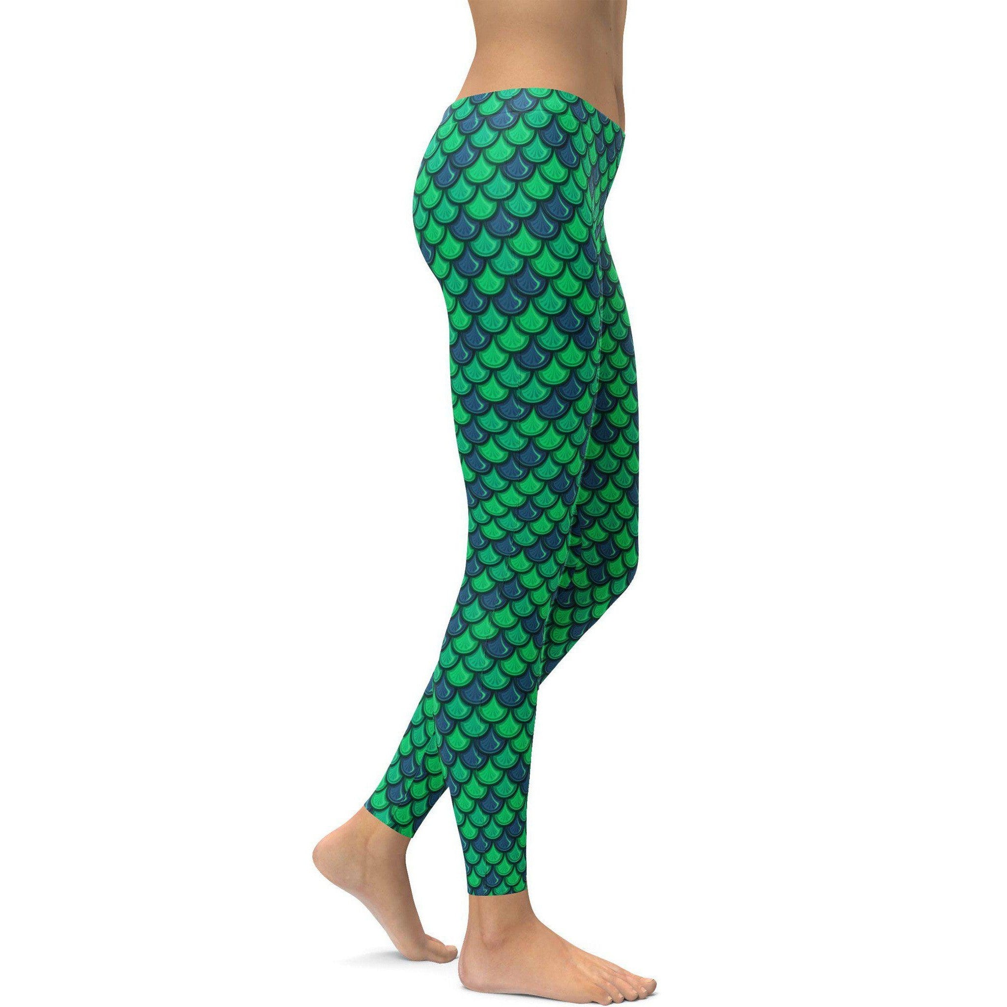 Green Mermaid Leggings - GearBunch Leggings / Yoga Pants