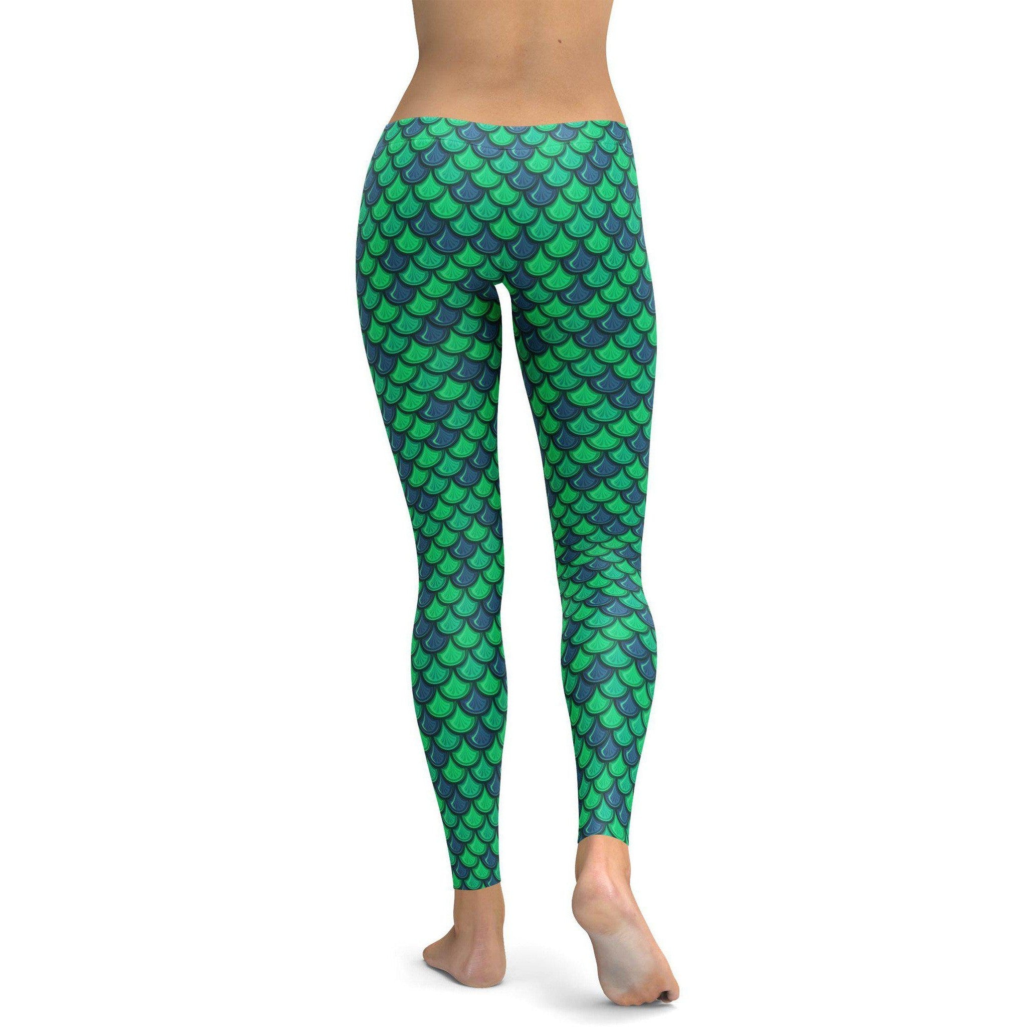 Green Mermaid Leggings - GearBunch Leggings / Yoga Pants