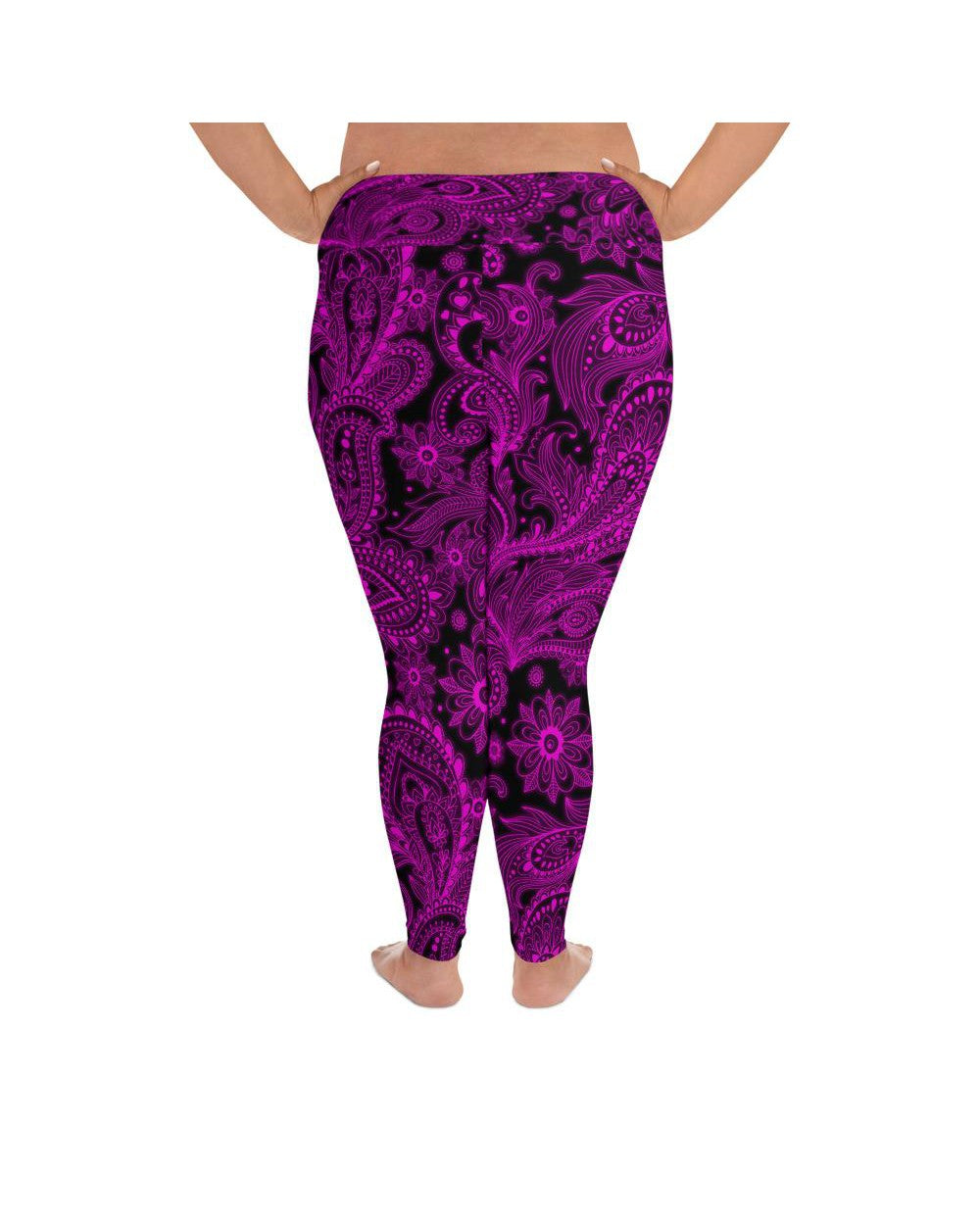 Pink Glowing Floral Plus Size Leggings | GearBunch