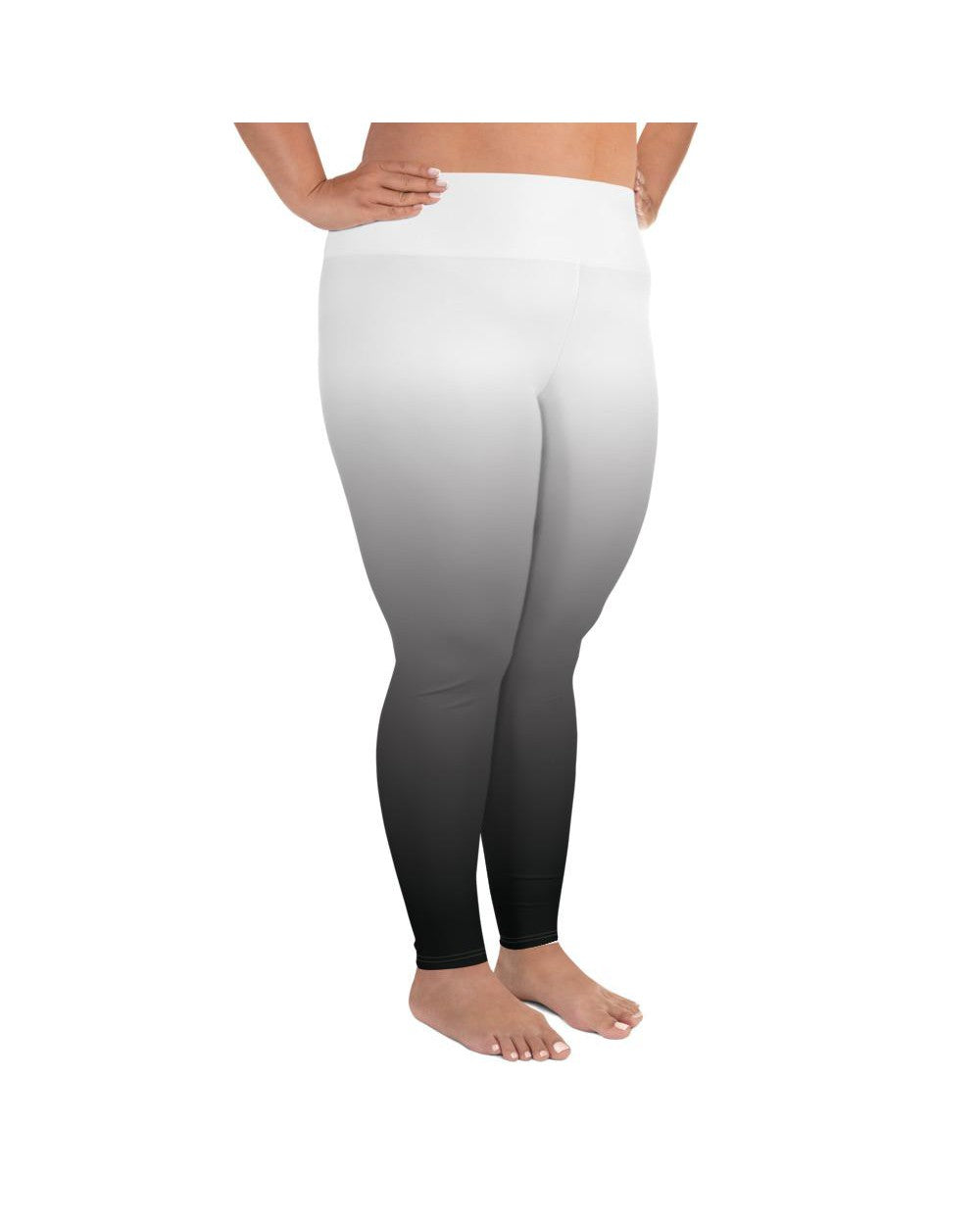 Ombre White to Black Plus Size Leggings | GearBunch