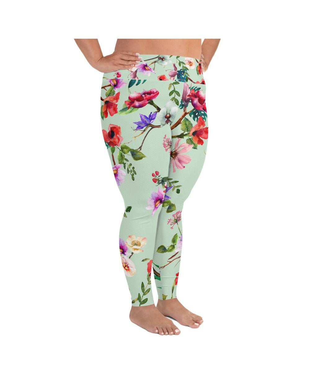 Pastel Floral Plus Size Leggings | GearBunch