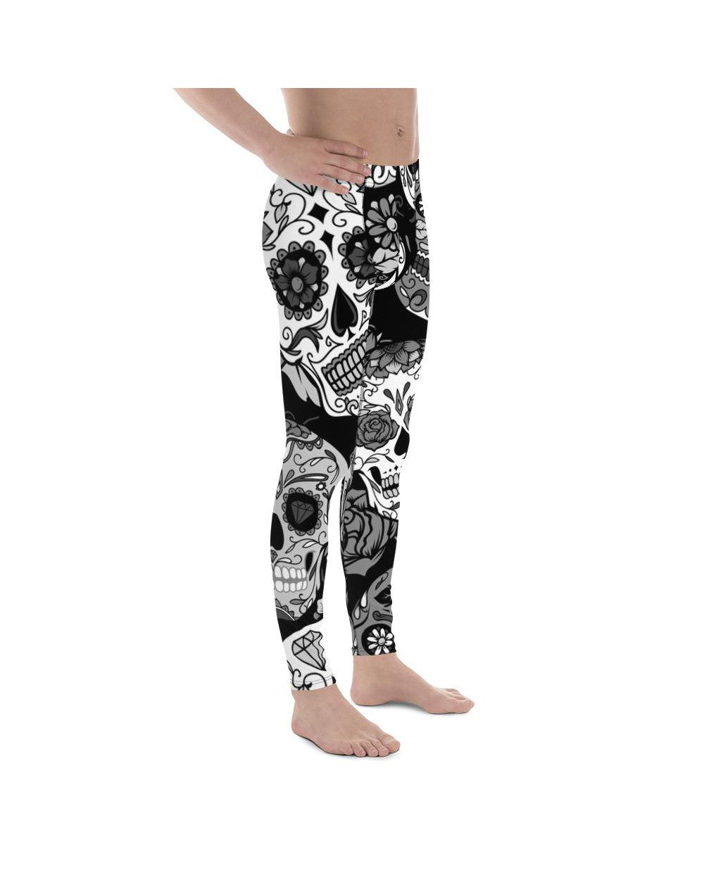 Black & White Sugar Skull Meggings Gearbunch