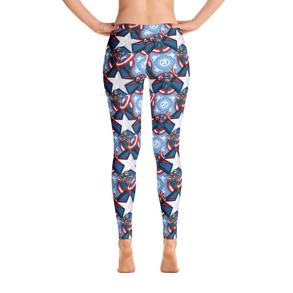 Captain America Pattern Leggings | GearBunch
