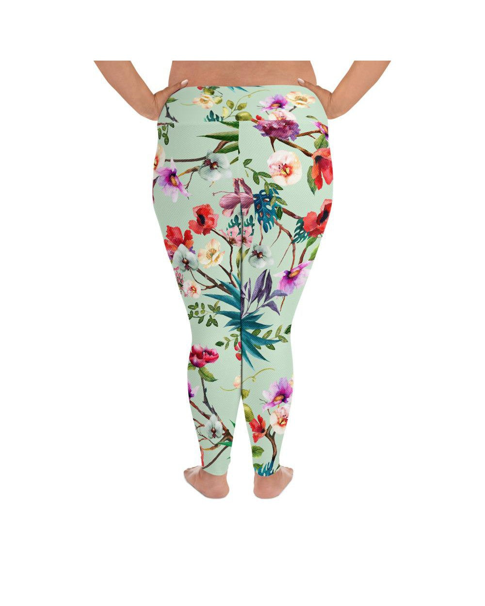 Pastel Floral Plus Size Leggings | GearBunch