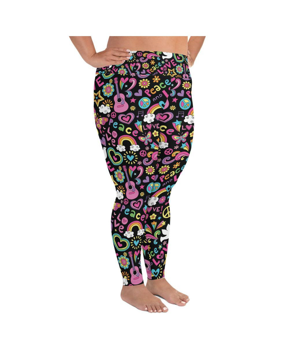 Peace and Love Plus Size Leggings | GearBunch
