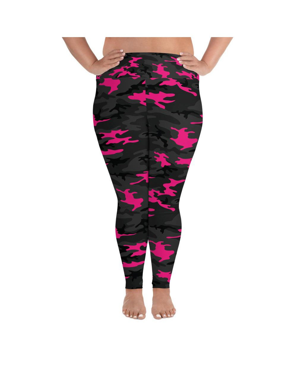 Dark Pink Camo Plus Size Leggings | GearBunch