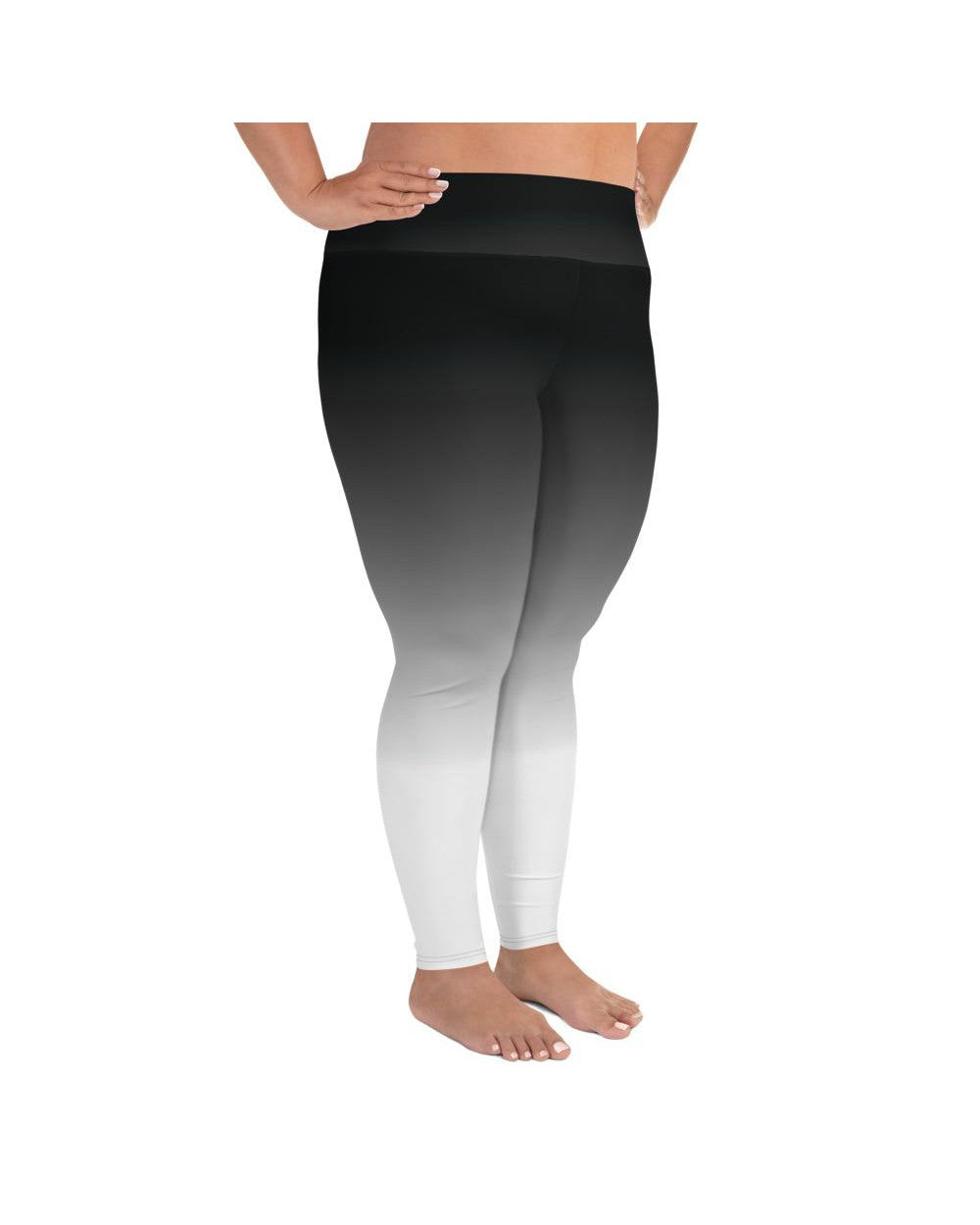 Ombre Black to White Plus Size Leggings | GearBunch