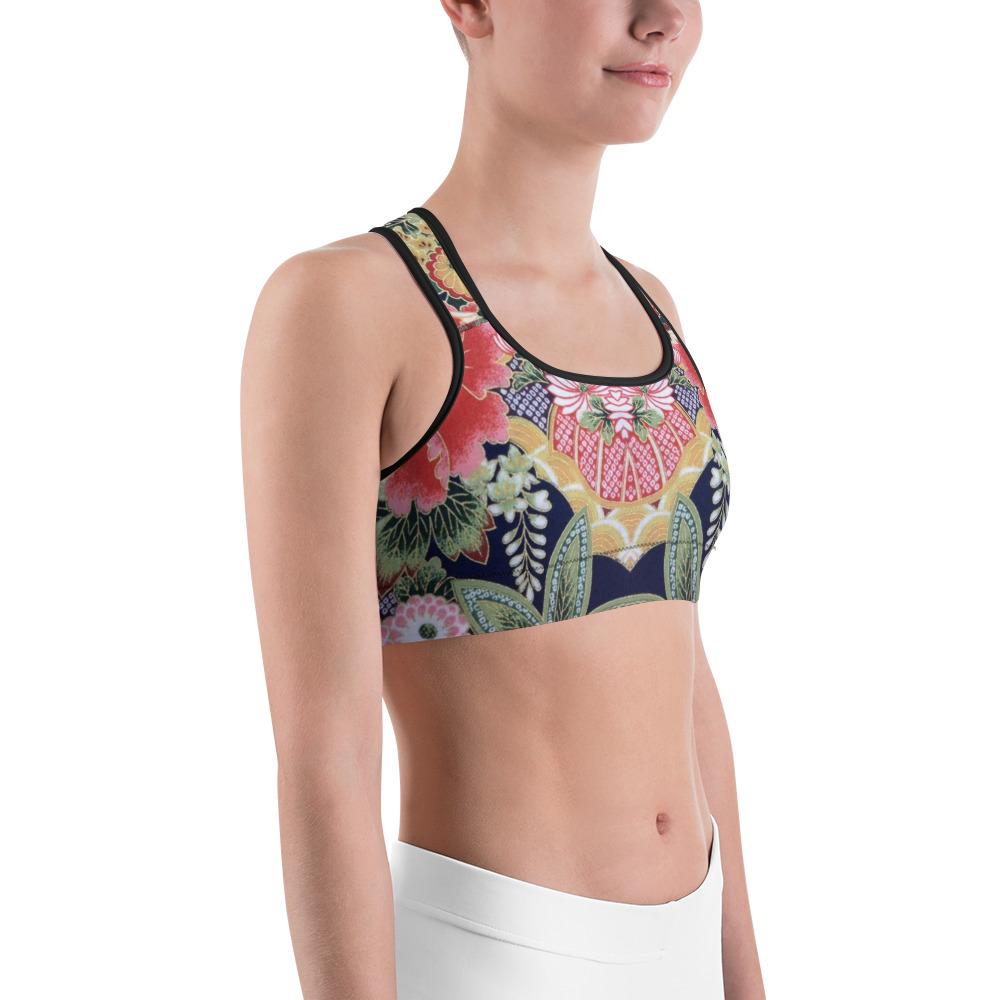 Oriental Floral Sports Bra | GearBunch