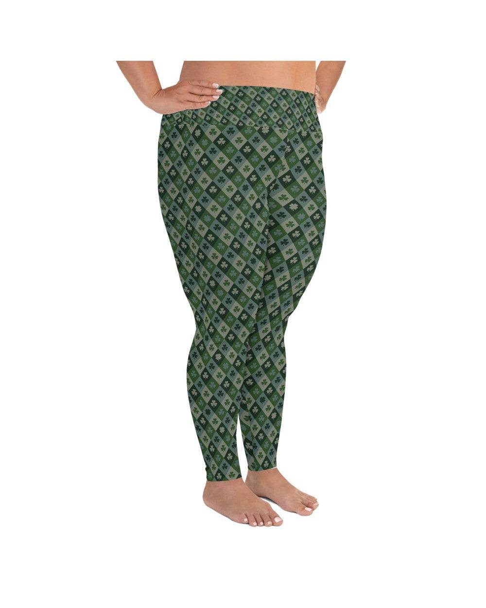 Shamrock Pattern Plus Size Leggings | GearBunch