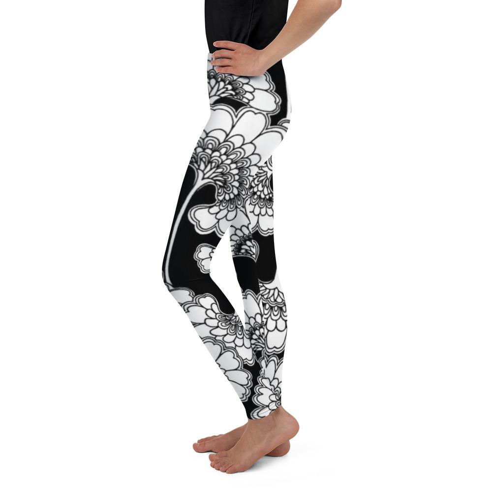 Japanese Floral Youth Leggings Gearbunch
