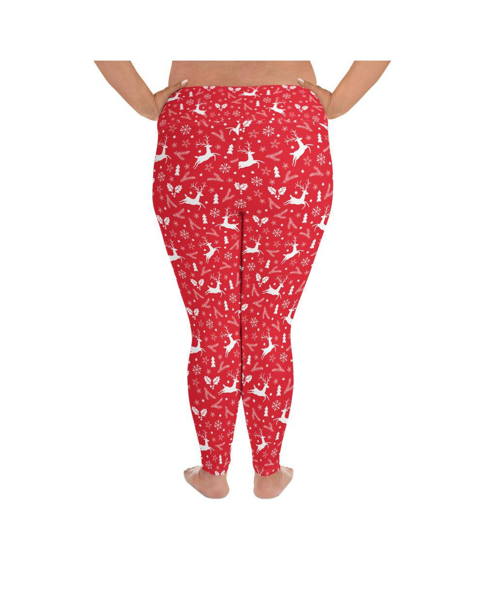 Red Reindeer Plus Size Leggings | GearBunch
