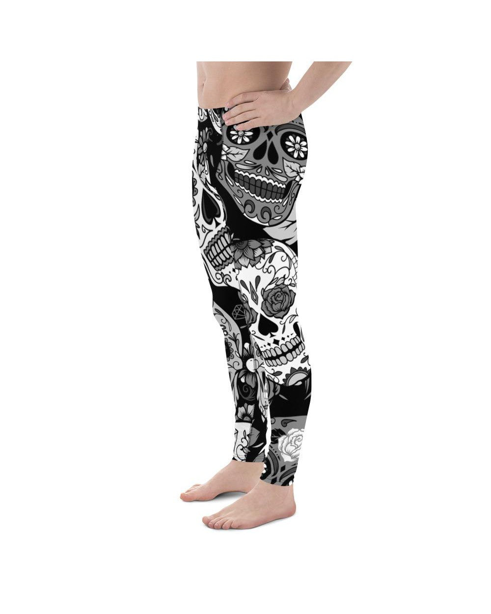 Black & White Sugar Skull Meggings Gearbunch